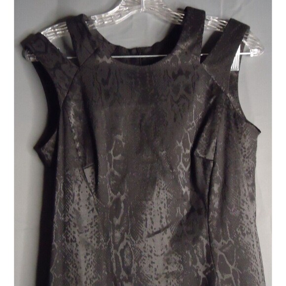 Connected Apparel Sheath Dress Neck Cutouts Embossed Size 6 Black - Picture 3 of 9